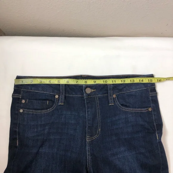 Liverpool The Crop Stretchy Dark Wash Slim Straight Mid Rise Jeans women's 8/29 - Picture 6 of 13